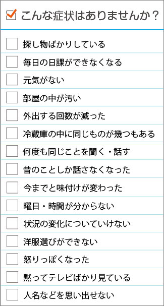 認知症判定度チェックシート
